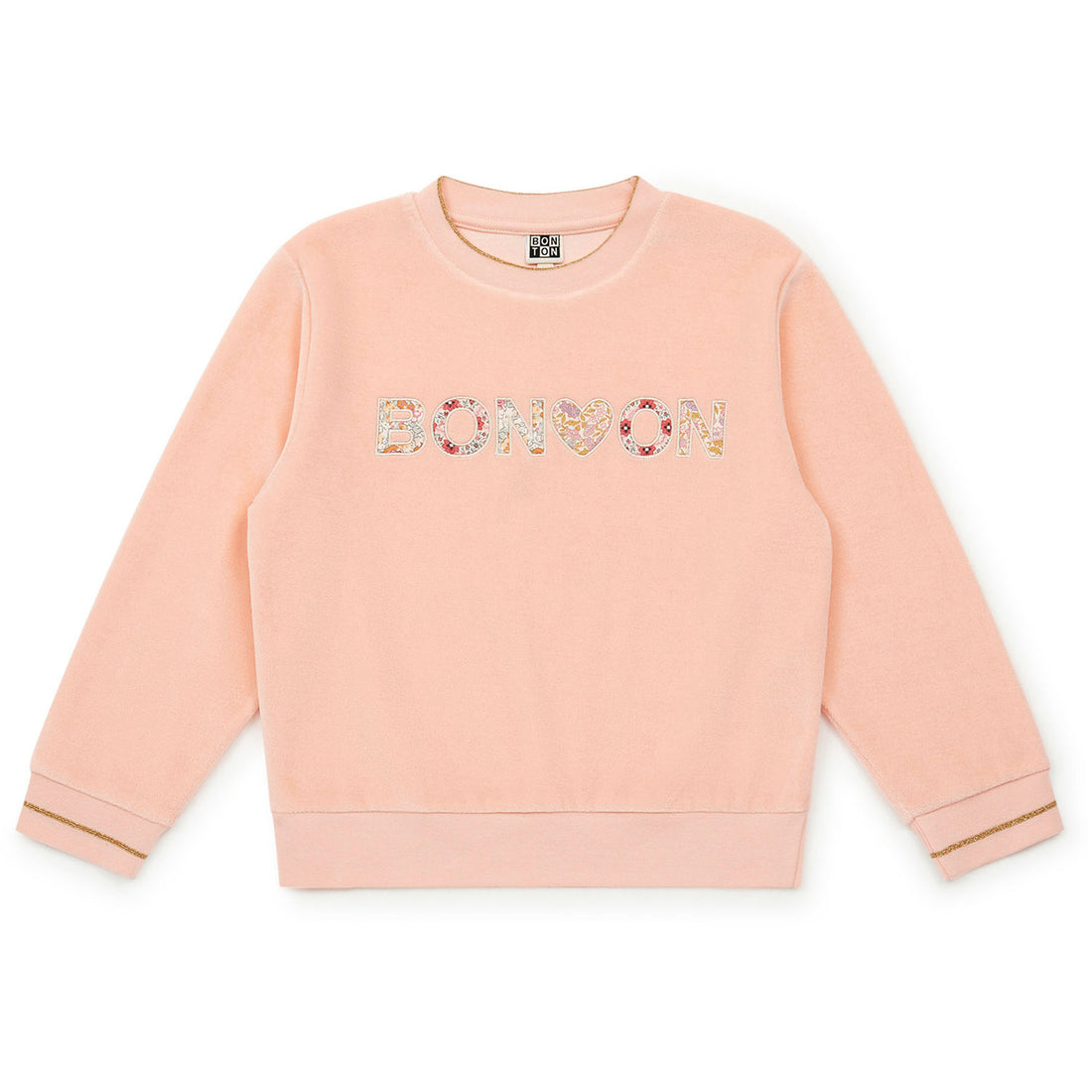 Bonton Shell Pink Terry Logo Sweatshirt