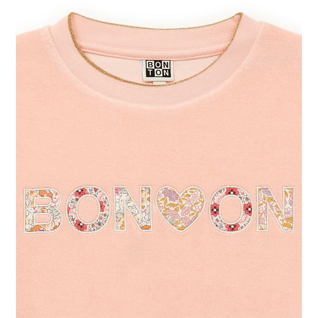 Bonton Shell Pink Terry Logo Sweatshirt
