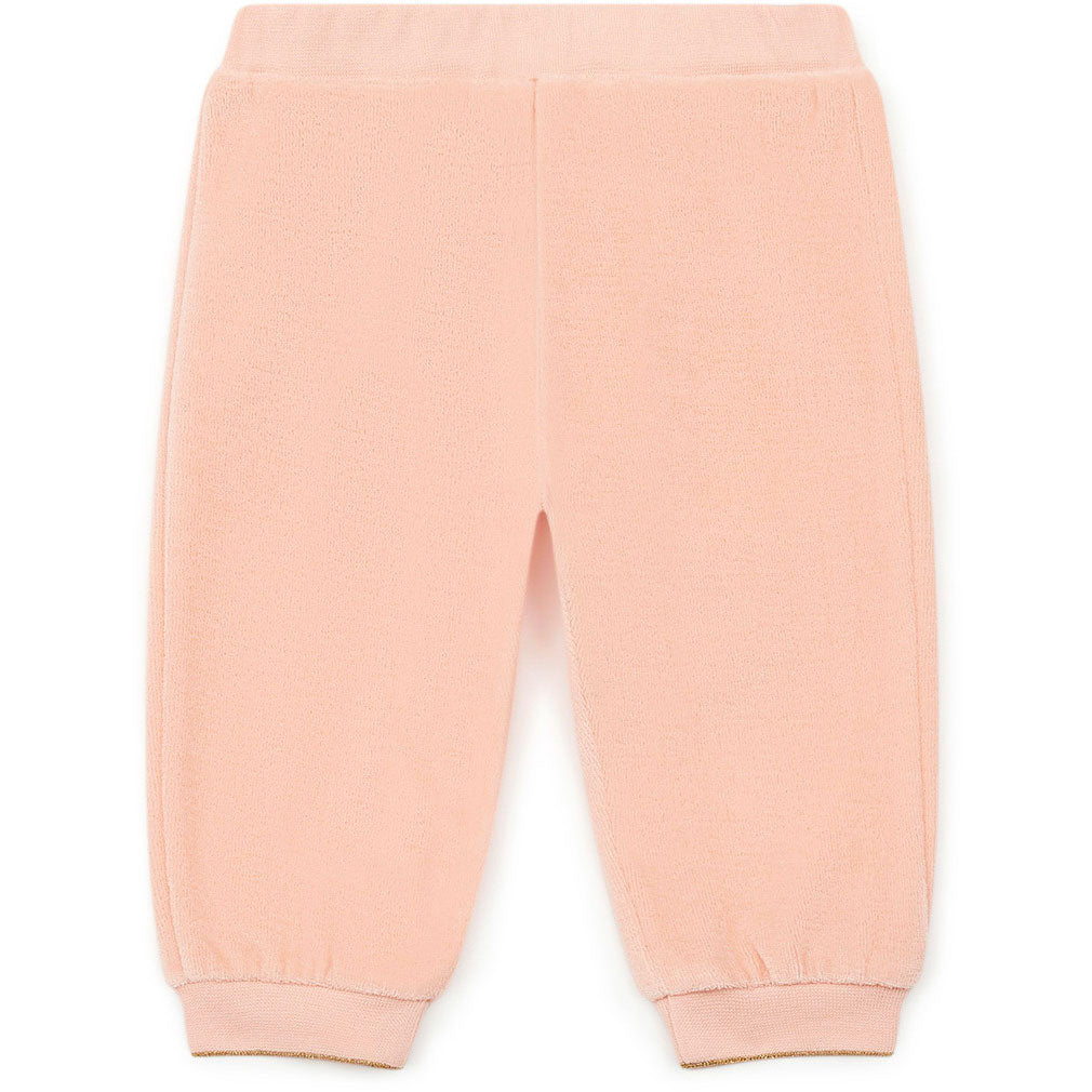 Bonton Shell Pink Terry Baby Sweatpants