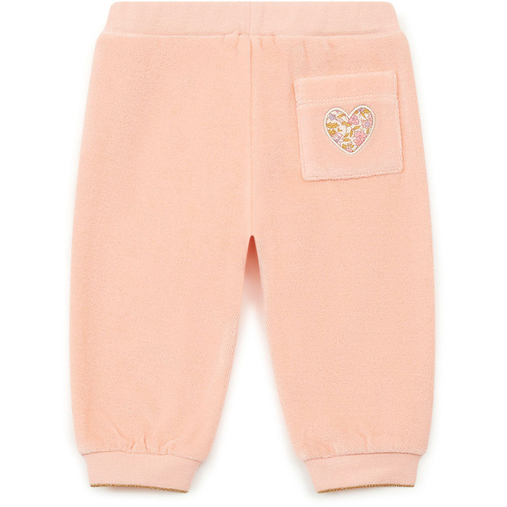 Bonton Shell Pink Terry Baby Sweatpants