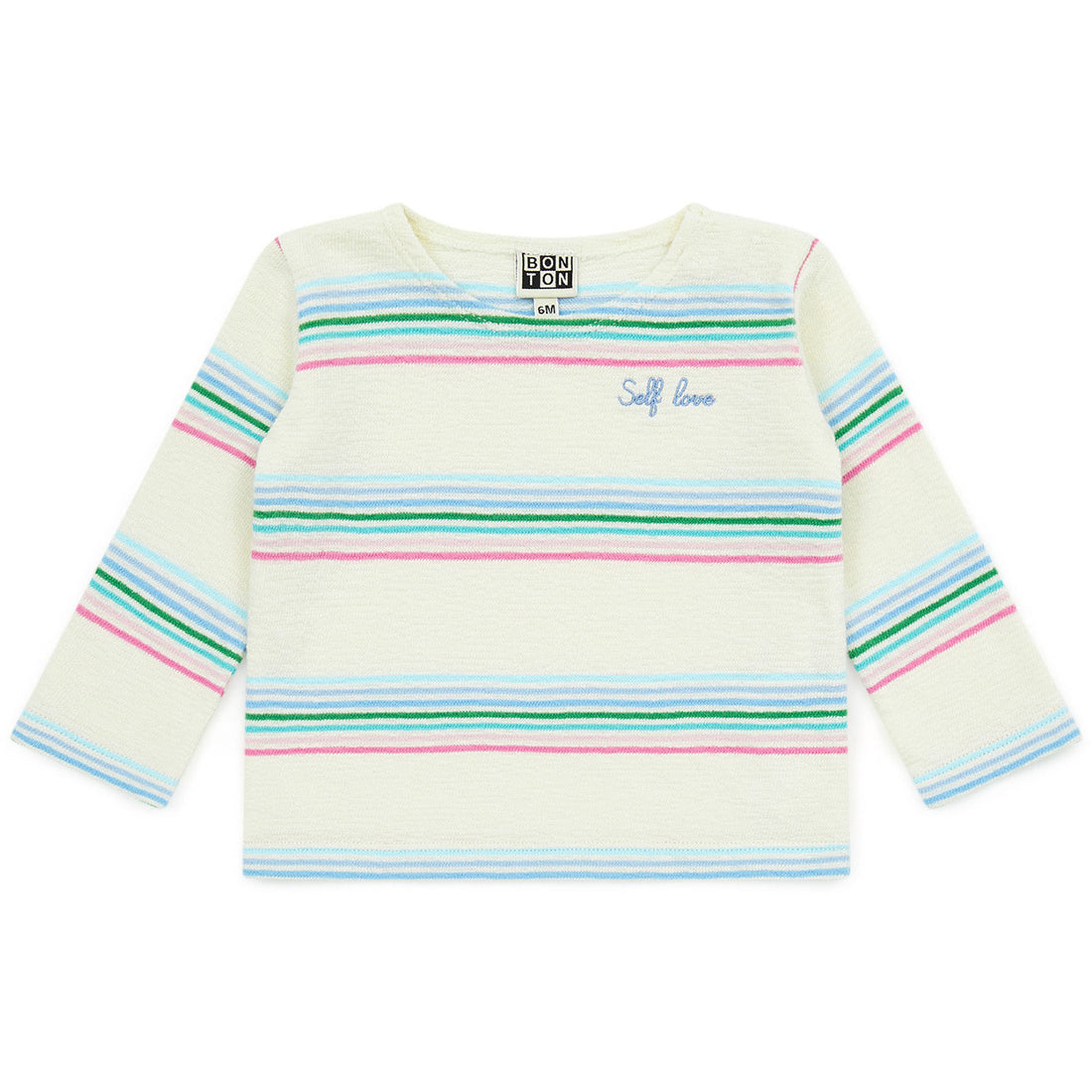 Bonton Rainbow Stripe Baby Girl Tee