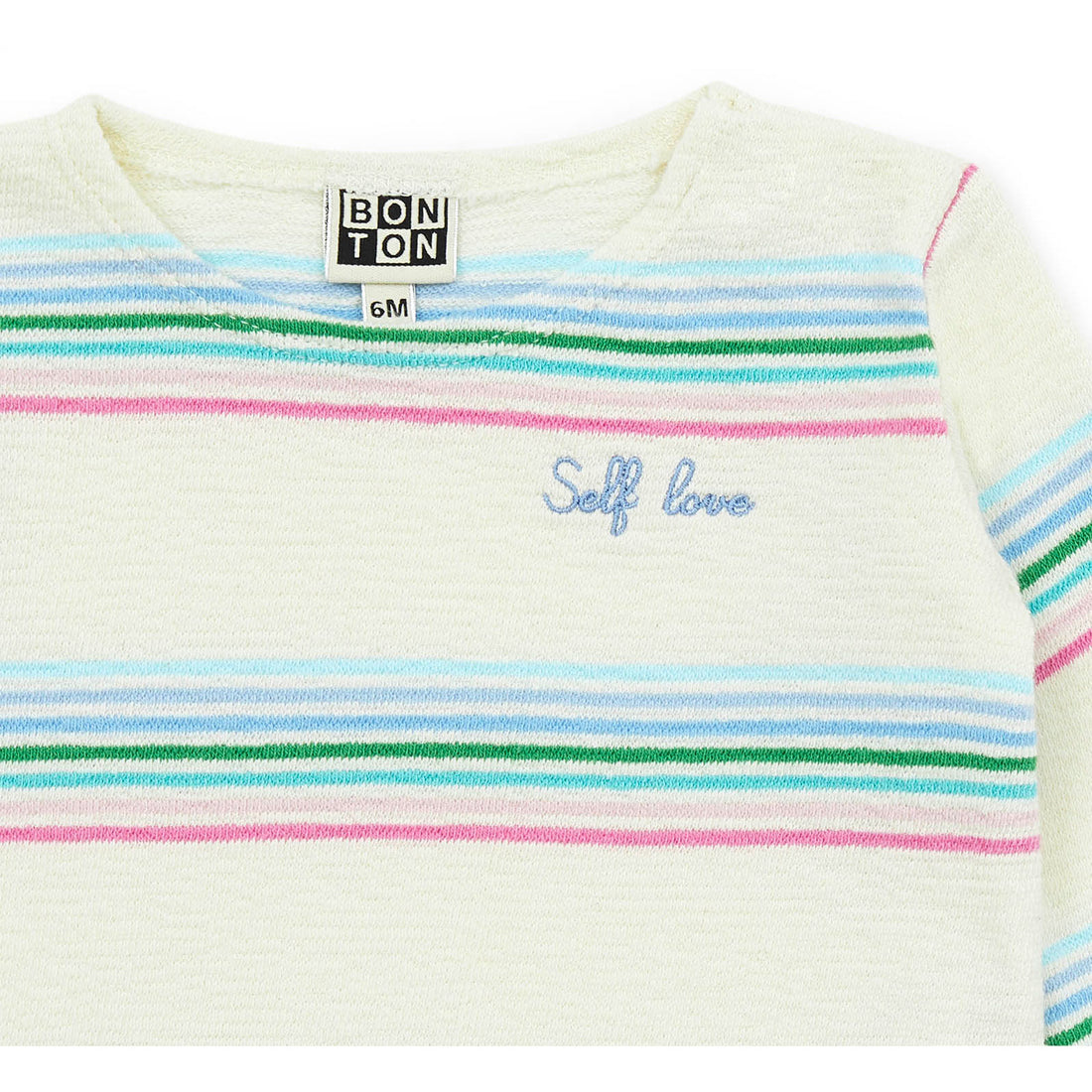 Bonton Rainbow Stripe Baby Girl Tee