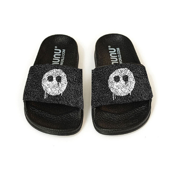 NUNUNU Black Melting Mask Fuzzy Slides