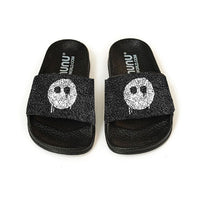 NUNUNU Black Melting Mask Fuzzy Slides