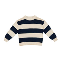 The New Society  Navy Easy Rib Sweater