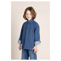 Finger in the Nose Enara Blue Denim Long Sleeve Shirt