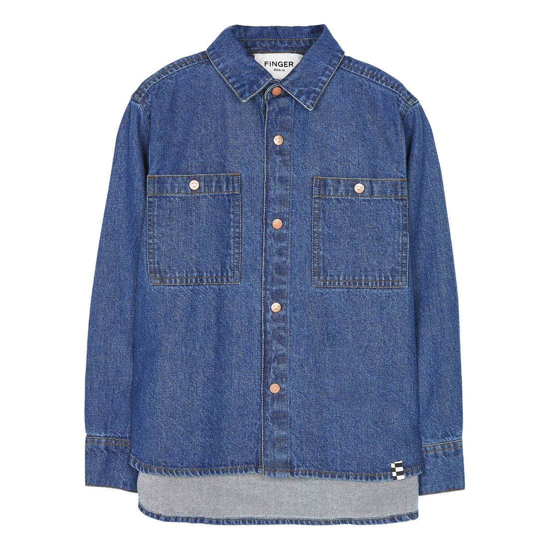 Finger in the Nose Enara Blue Denim Long Sleeve Shirt