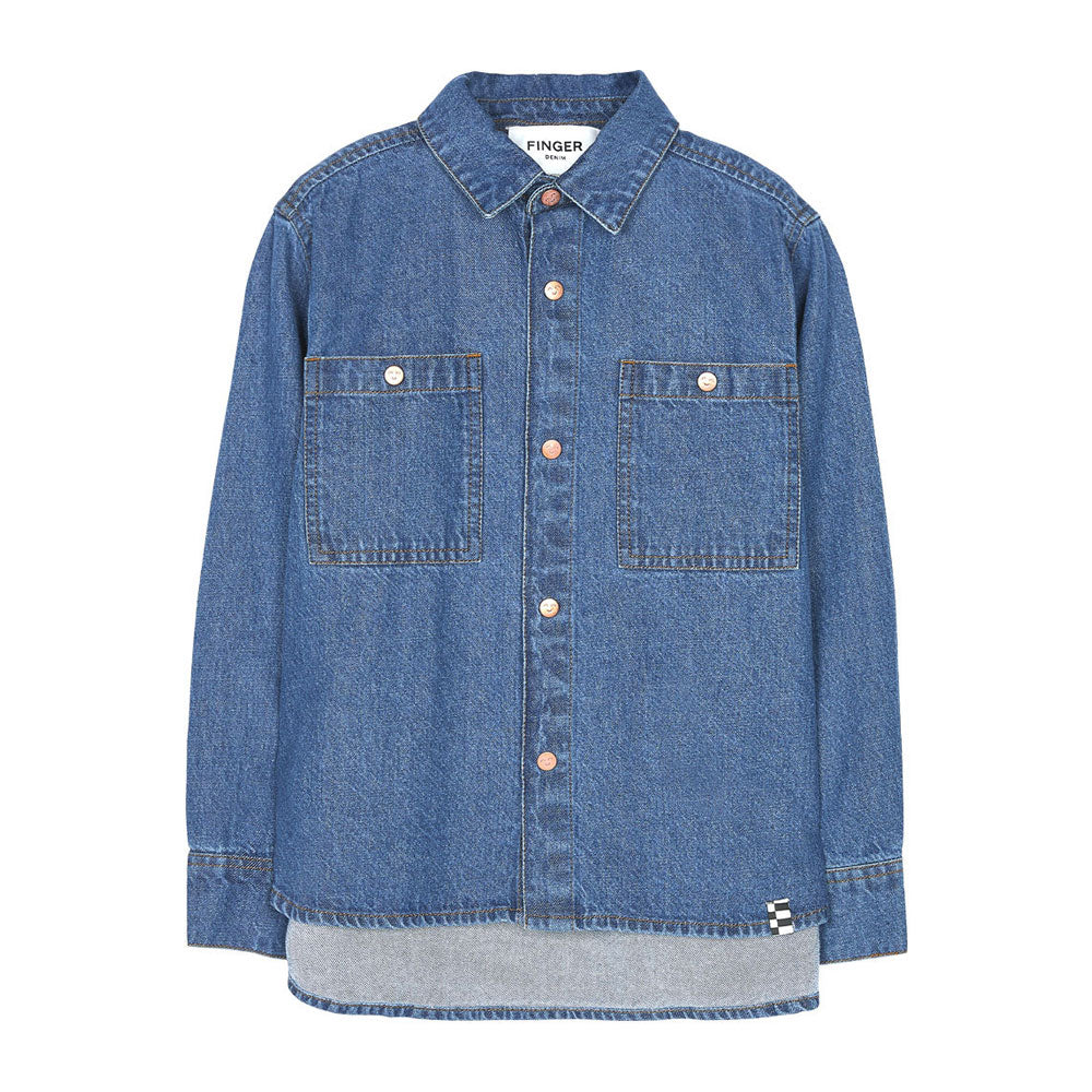 Finger in the Nose Enara Blue Denim Long Sleeve Shirt
