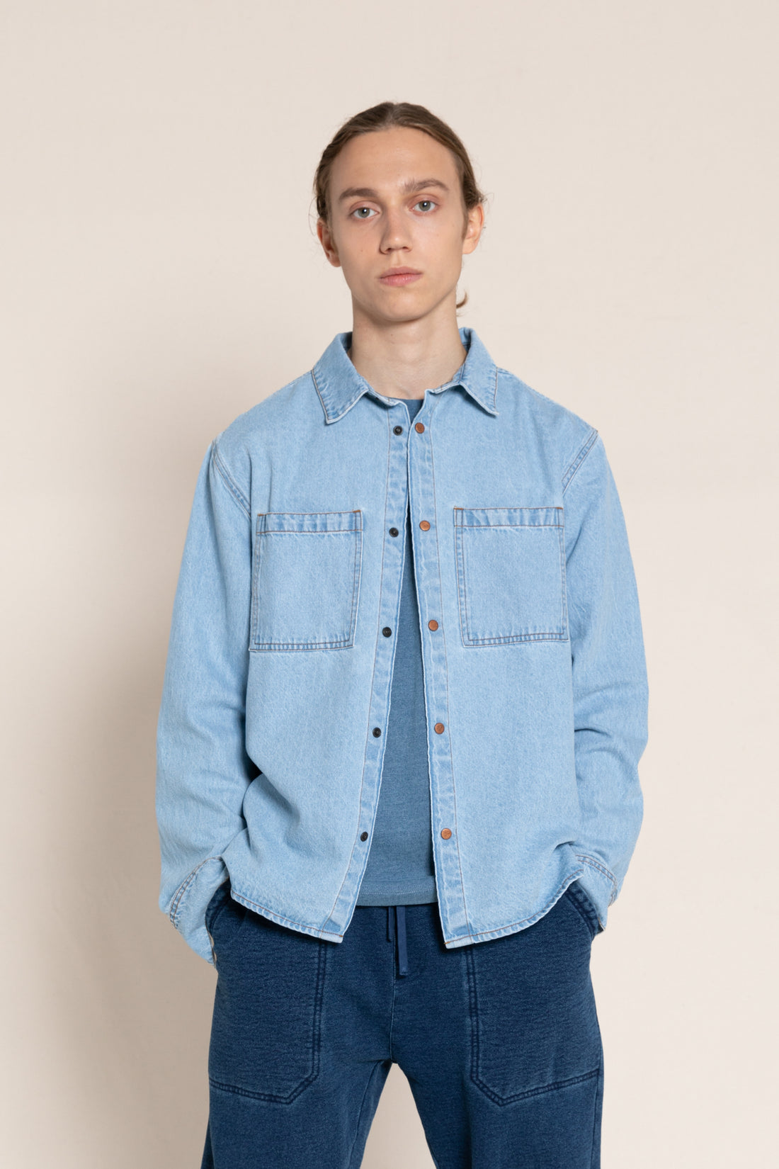 Finger in the Nose Enara Bleached Blue Long Sleeve Shirt