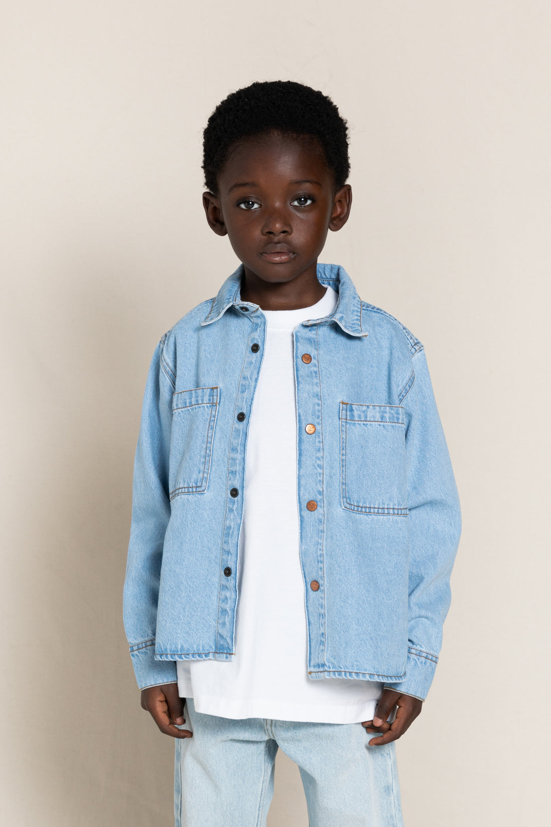 Finger in the Nose Enara Bleached Blue Long Sleeve Shirt