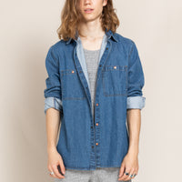 Finger in the Nose Enara Blue Denim Long Sleeve Shirt