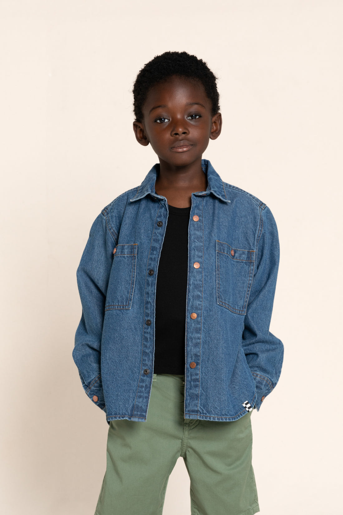 Finger in the Nose Enara Blue Denim Long Sleeve Shirt