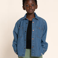 Finger in the Nose Enara Blue Denim Long Sleeve Shirt