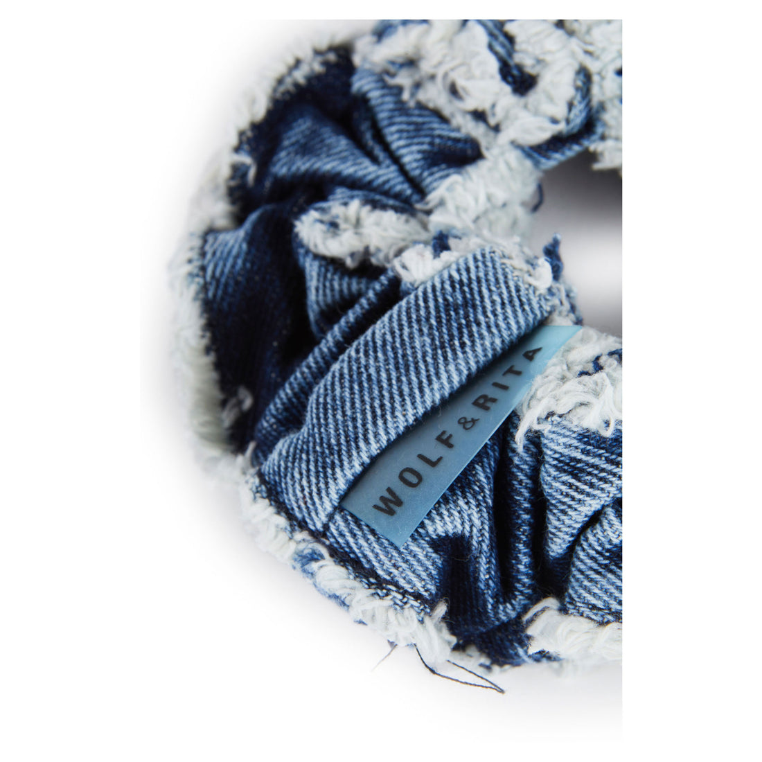 Wolf and Rita Denim Engrcia Scrunchie