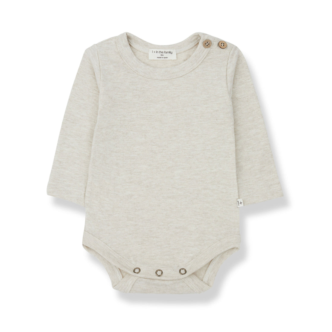 1+ In The Family Oatmeal Enric Bodysuit