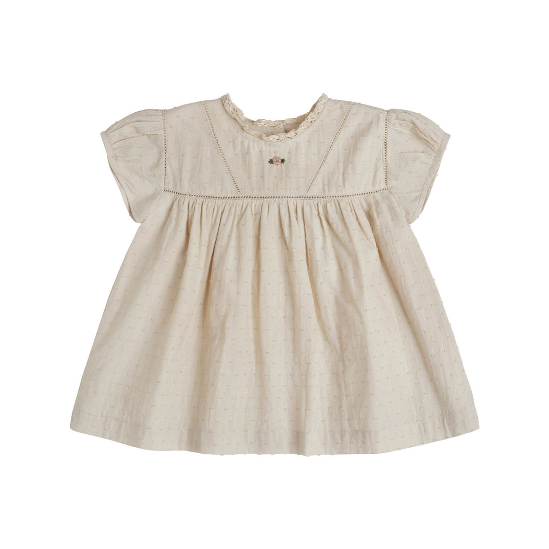 Little Cotton Clothes Oat Swiss Dot Ella Blouse