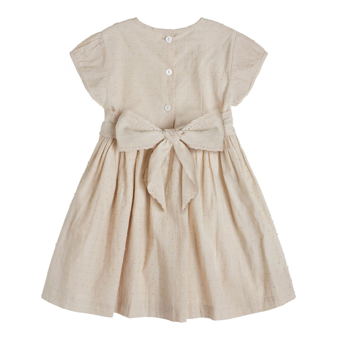Little Cotton Clothes Oat Organic Swiss Dot Evelyn Dress