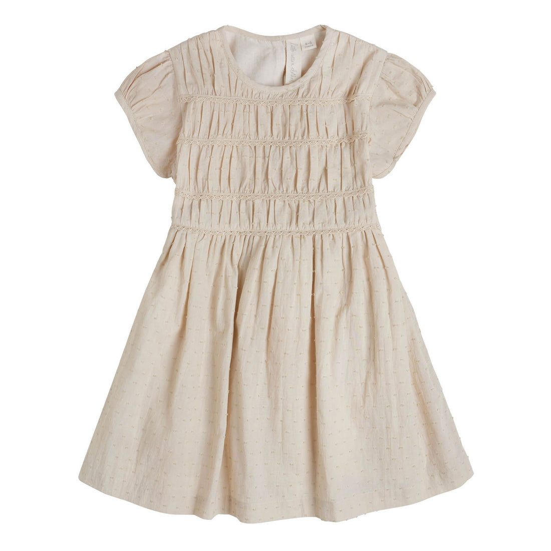 Little Cotton Clothes Oat Organic Swiss Dot Evelyn Dress