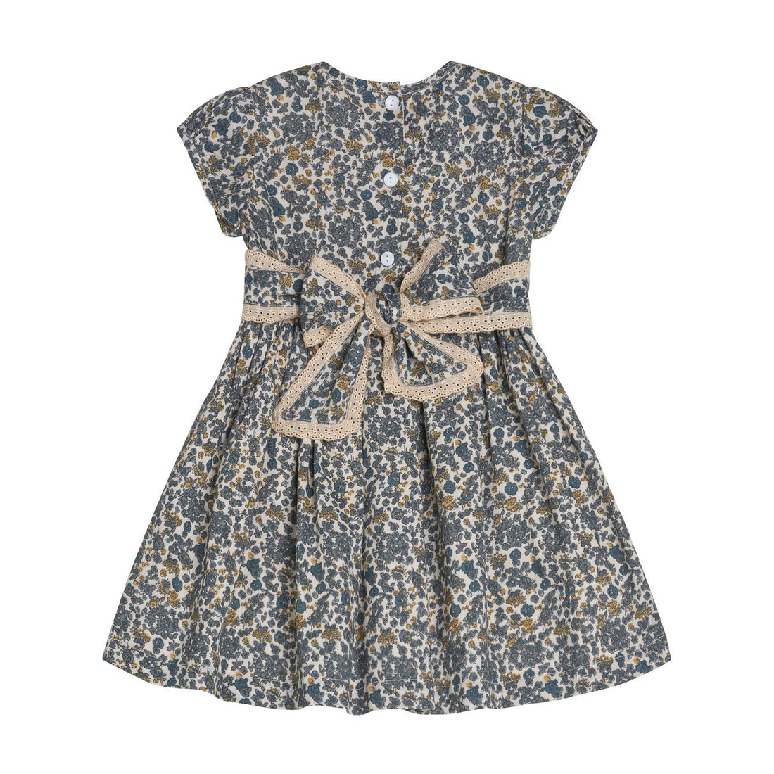 Little Cotton Clothes Blue Midsummer Floral Evelyn Dress