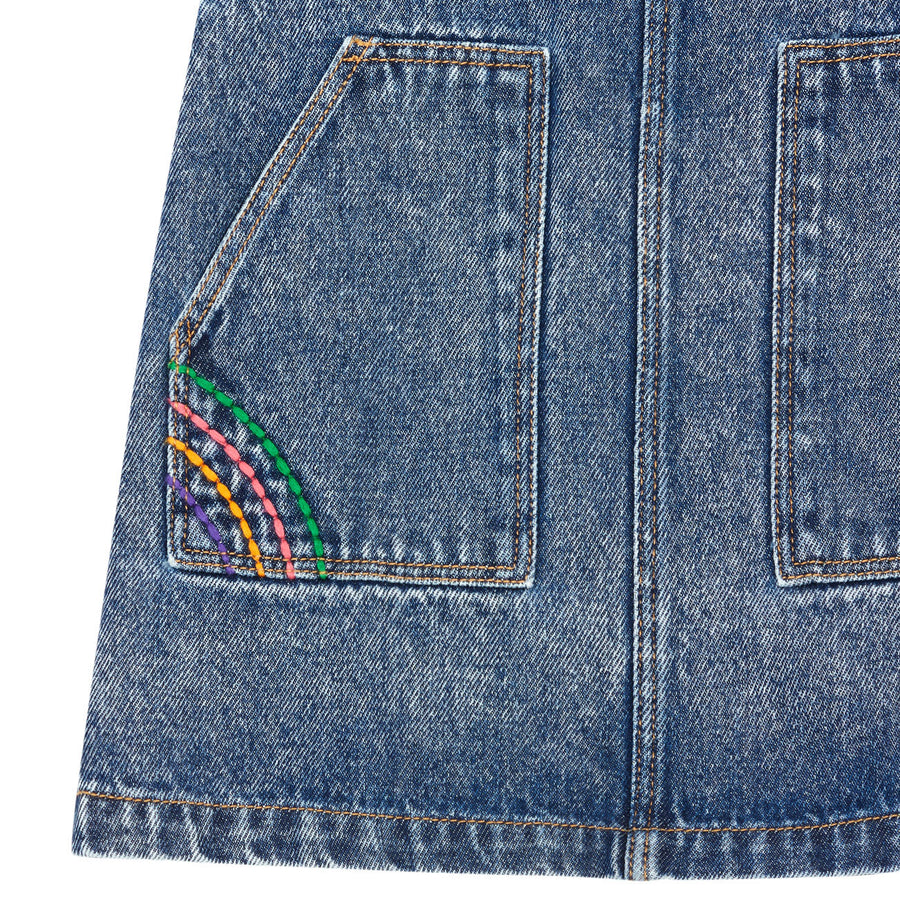 Hundred Pieces Denim Pinafore Dress
