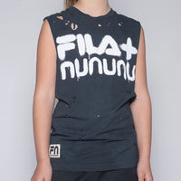 NUNUNU Black Fila X Nununu Deconstructed Sleeveless Shirt