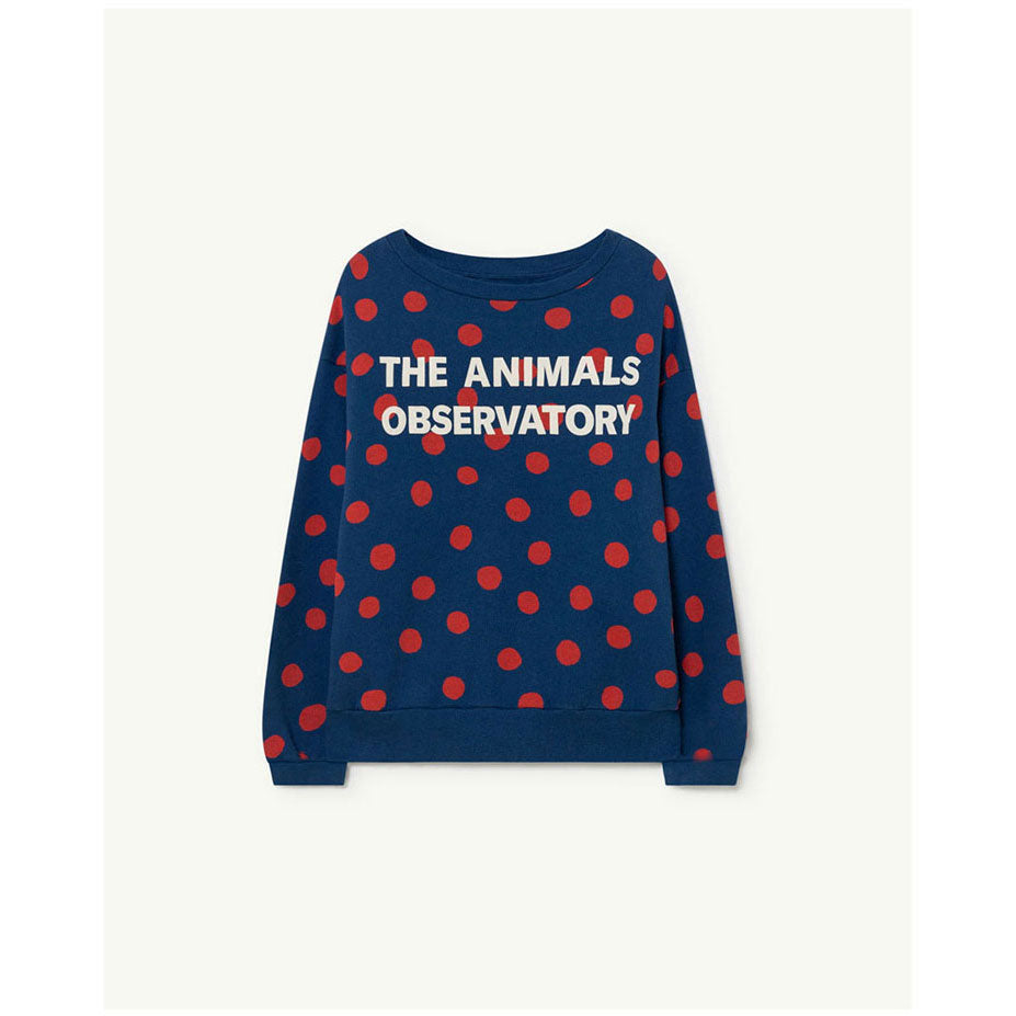 The Animals Observatory Blue Red Dots Bear Sweatshirt