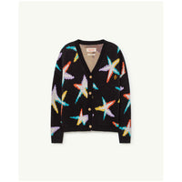 The Animals Observatory Black Stars Logo Racoon Cardigan
