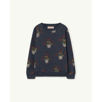 The Animals Observatory Blue Boy Faces Bear Sweatshirt