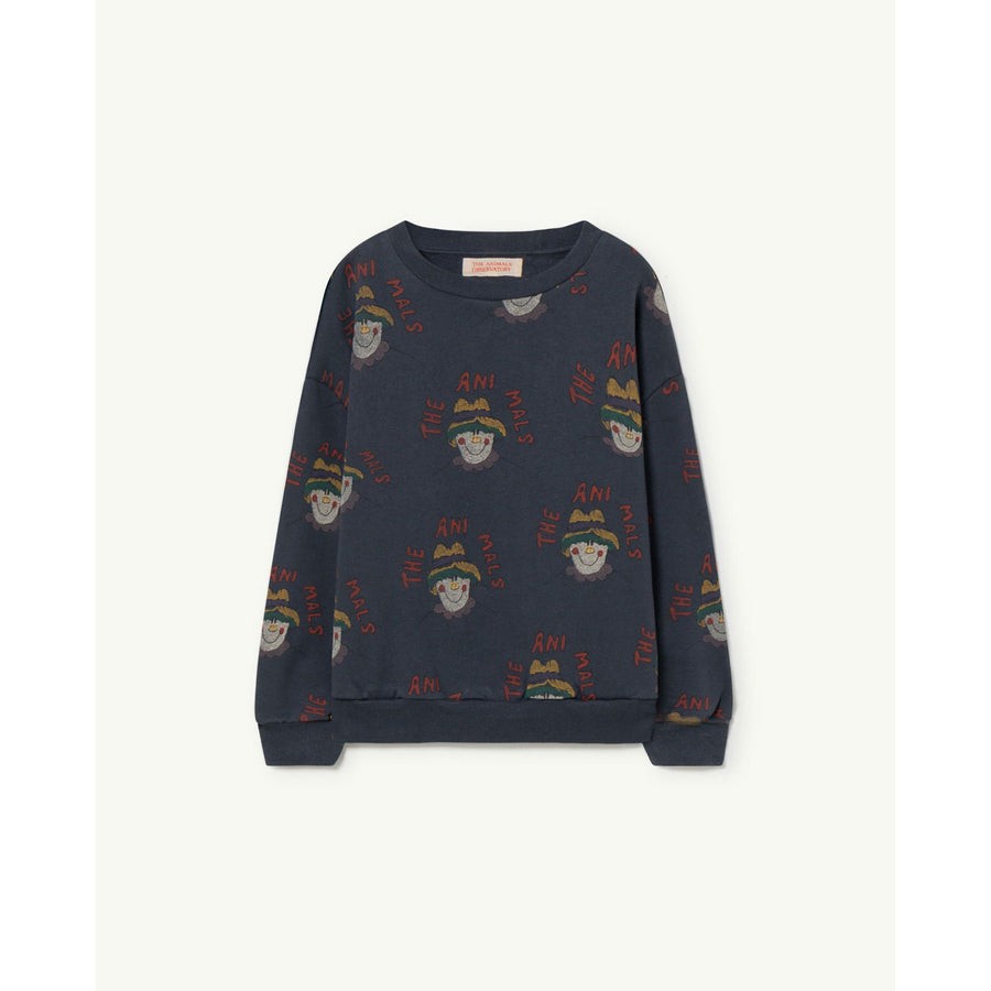 The Animals Observatory Blue Boy Faces Bear Sweatshirt