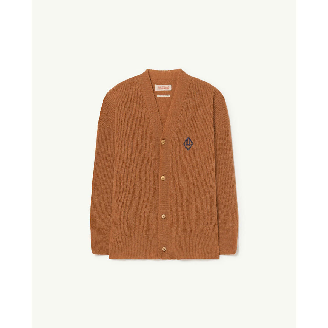 The Animals Observatory Brown Logo Plain Raccoon Cardigan