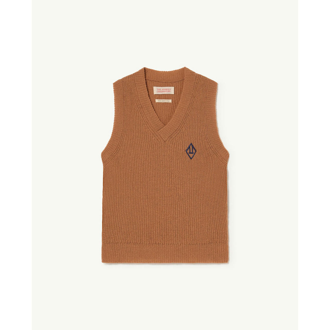 The Animals Observatory Brown Logo Plain Bat Vest