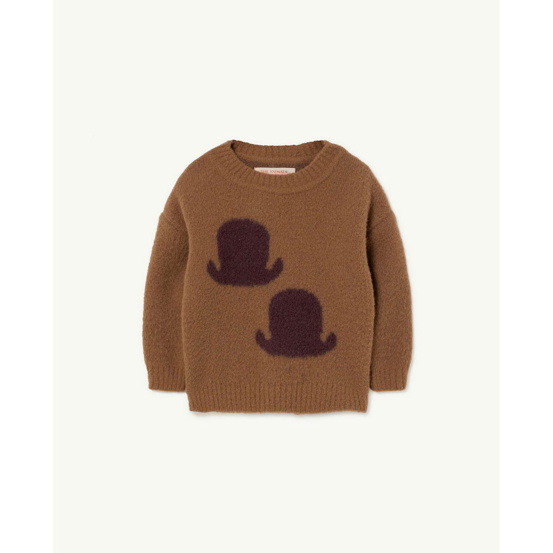 The Animals Observatory Brown Graphic Bull Baby Sweater