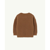 The Animals Observatory Brown Graphic Bull Baby Sweater