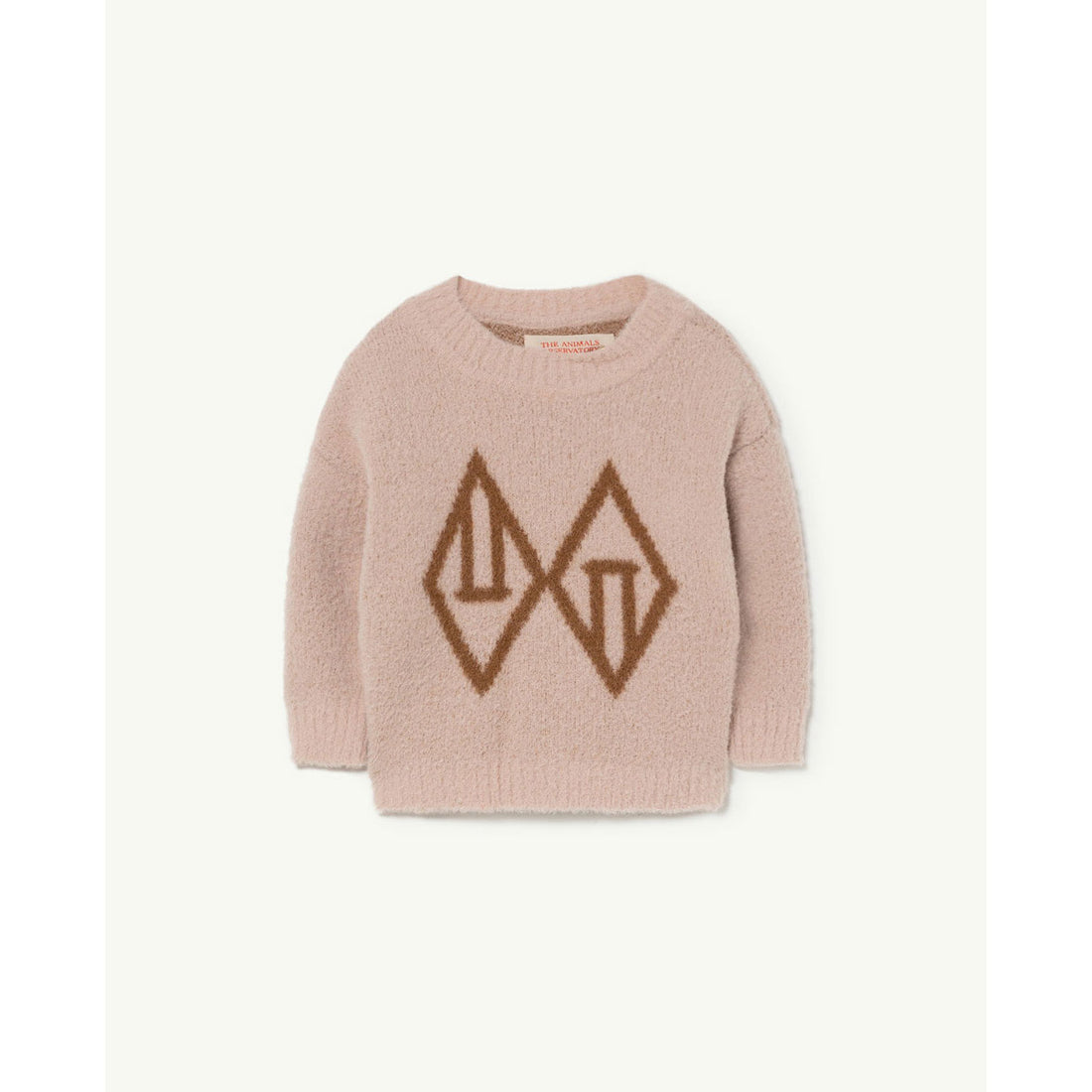 The Animals Observatory Beige Graphic Bull Baby Sweater