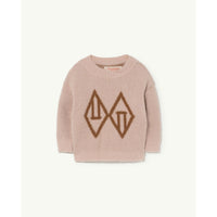 The Animals Observatory Beige Graphic Bull Baby Sweater
