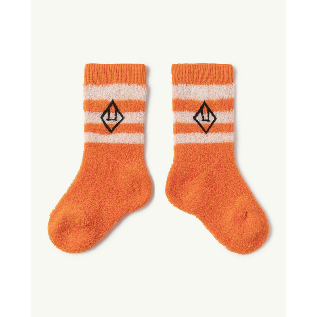 The Animals Observatory Orange Logo Skunk Baby Socks