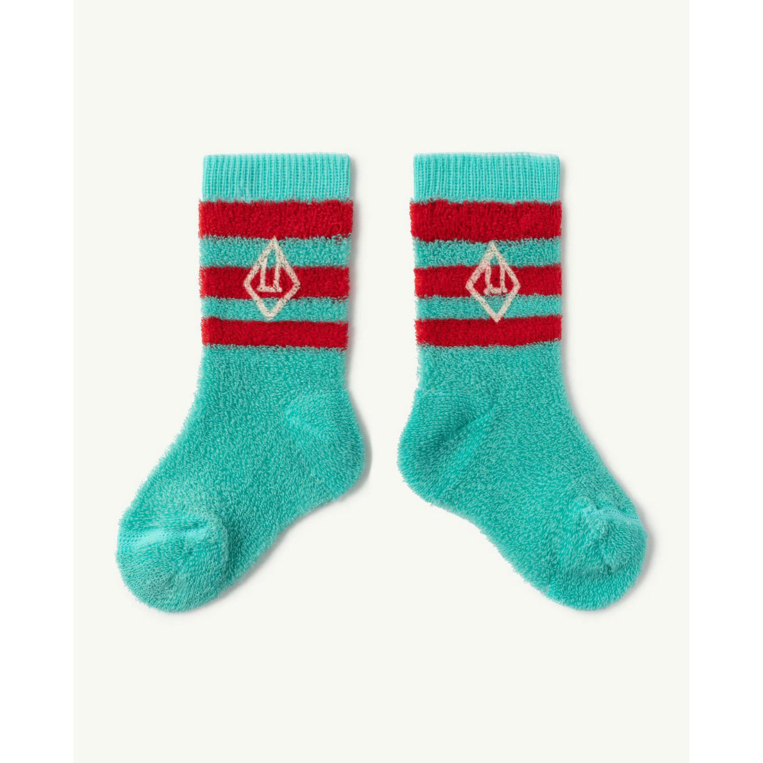 The Animals Observatory Turquoise Logo Skunk Baby Socks
