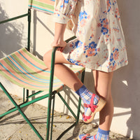 Bonjour Diary Pink White Blue Bouquet Madeleine Tunic Blouse