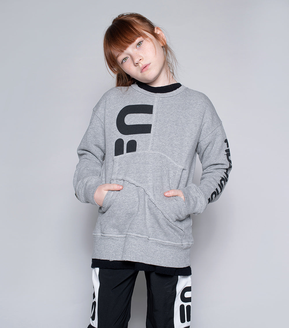 NUNUNU Heather Grey Fila X Nununu Deconstructed Sweatshirt