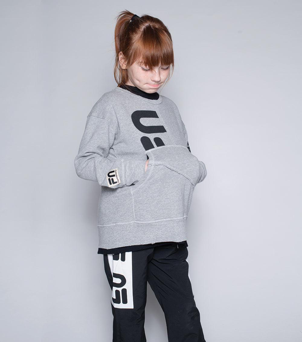 NUNUNU Heather Grey Fila X Nununu Deconstructed Sweatshirt