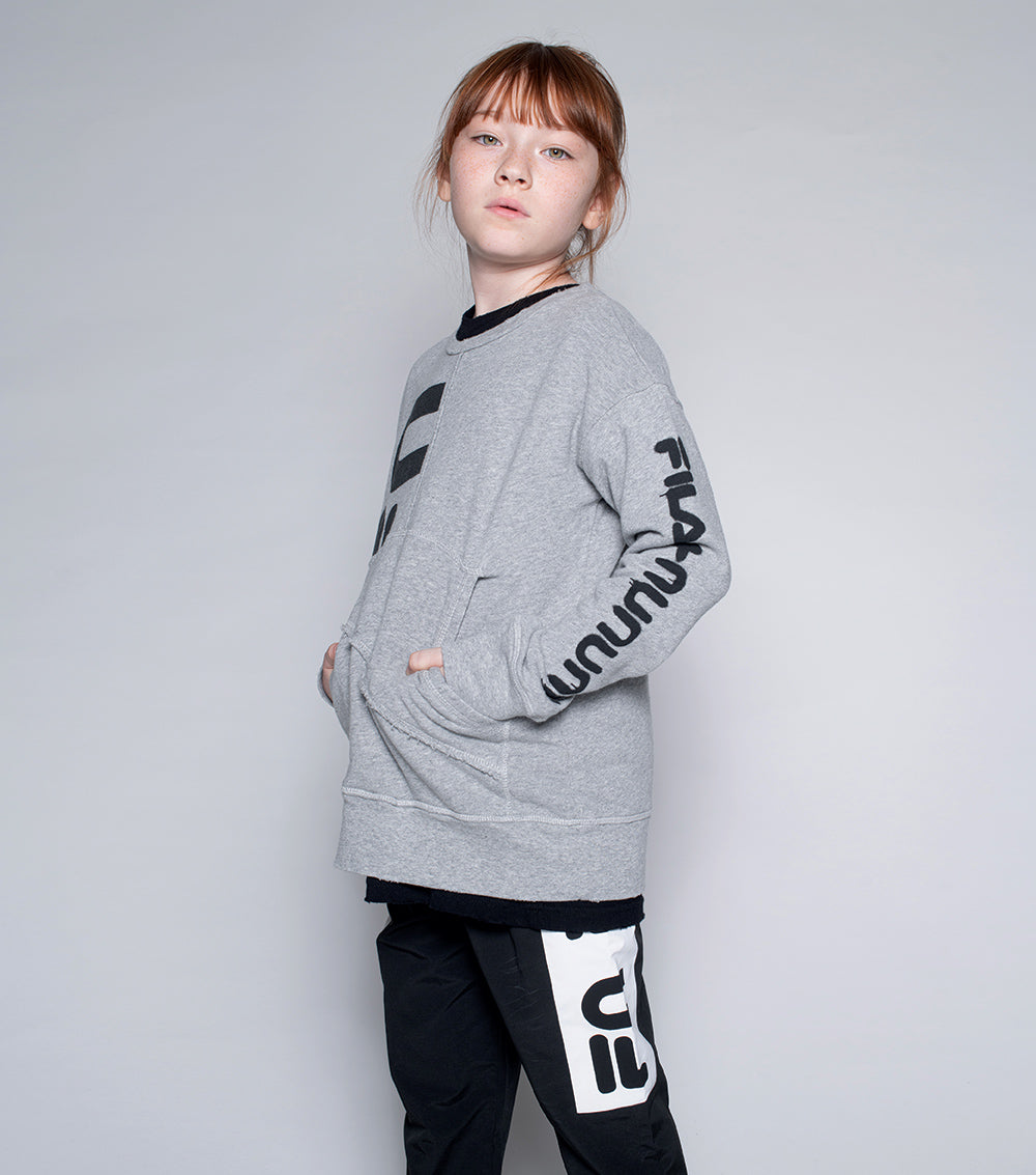 NUNUNU Heather Grey Fila X Nununu Deconstructed Sweatshirt
