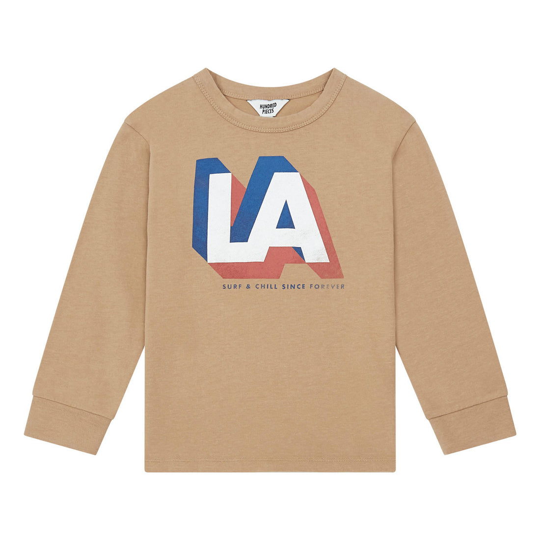 Hundred Pieces Latte Organic Cotton La Surf Long Sleeves T-Shirt