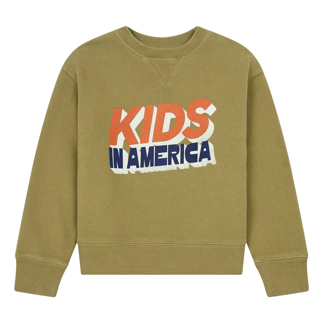 Hundred Pieces Moss Green Organic Cotton Kids In America Sweatshirt