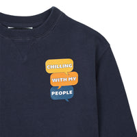 Hundred Pieces Navy Organic Cotton Chilling Sweatshirt