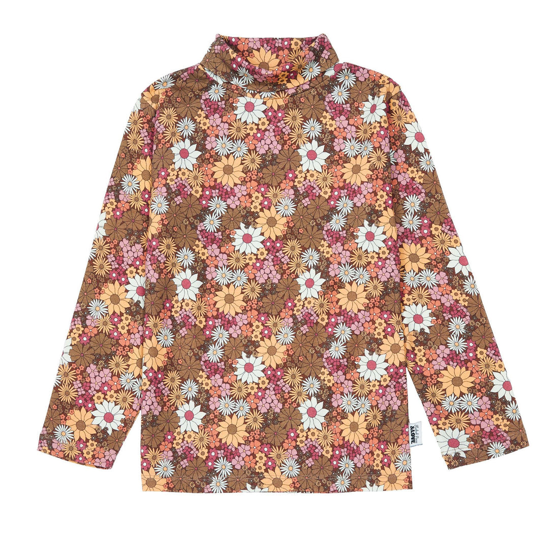 Hundred Pieces Aop Retro Flower Organic Cotton Retro Flower Turtleneck