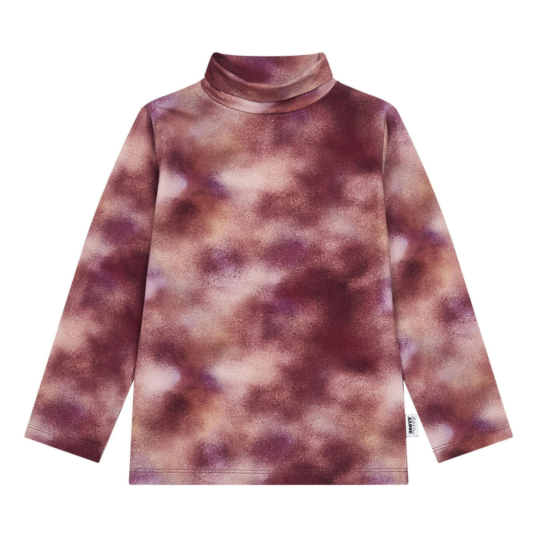 Hundred Pieces Aop Blur Burgundy Organic Cotton Blur Burgundy Turtleneck Pullover