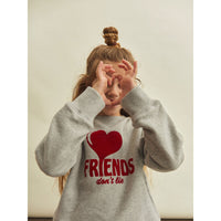 Hundred Pieces Heather Grey Organic Cotton Friends Don'T Lie Sweatshirt