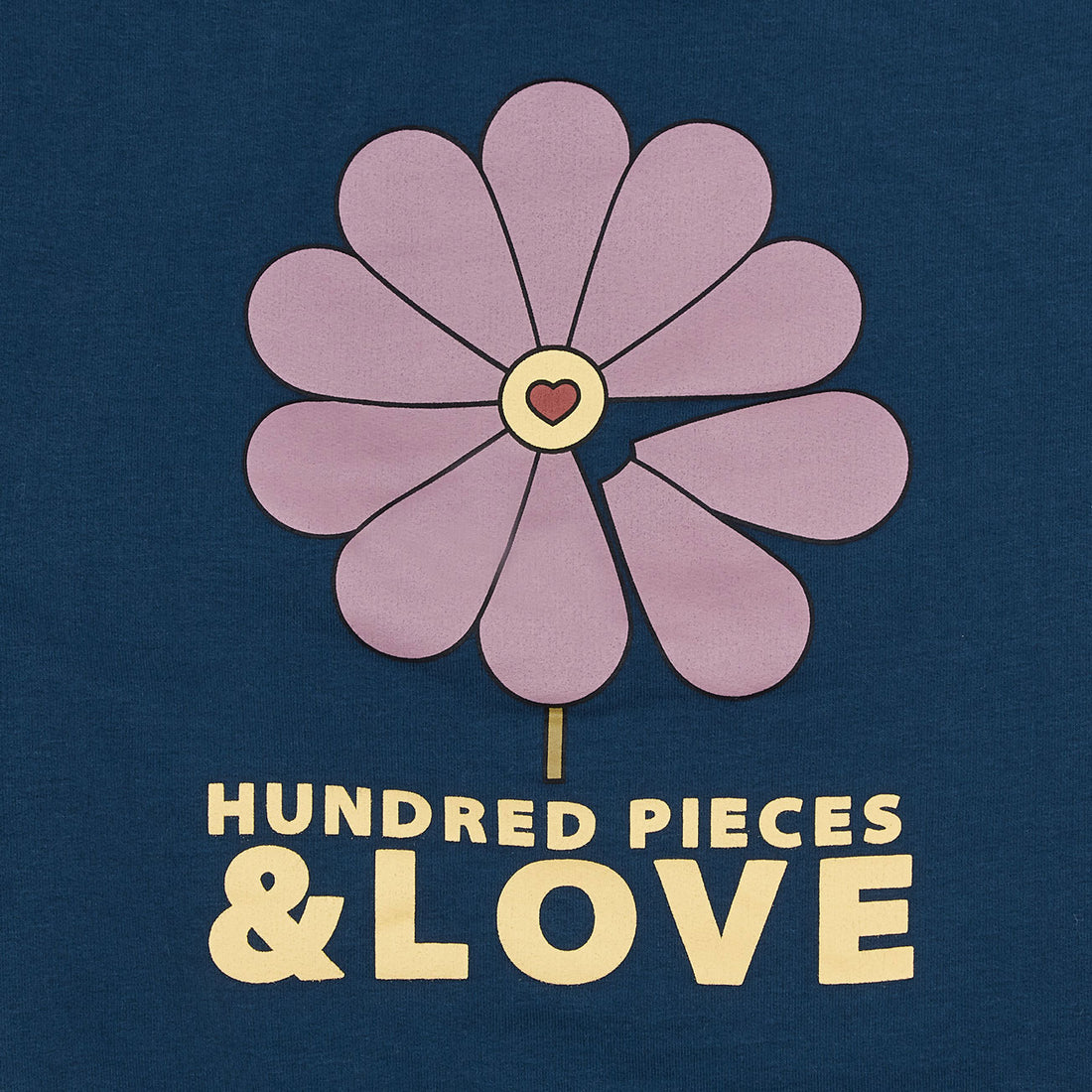 Hundred Pieces Work Blue Organic Cotton Zipped Hoodie