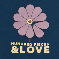 Hundred Pieces Work Blue Organic Cotton Zipped Hoodie