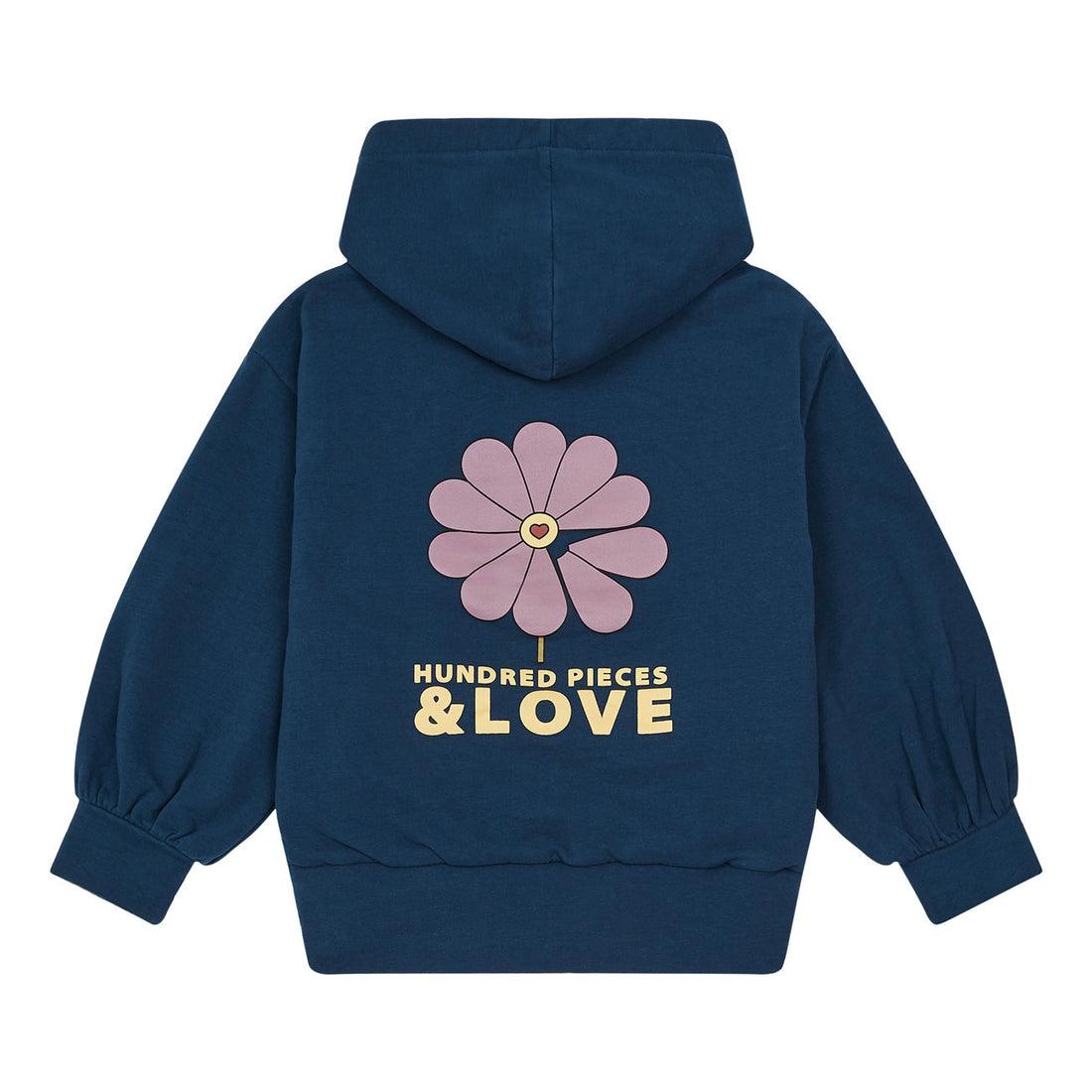 Hundred Pieces Work Blue Organic Cotton Zipped Hoodie